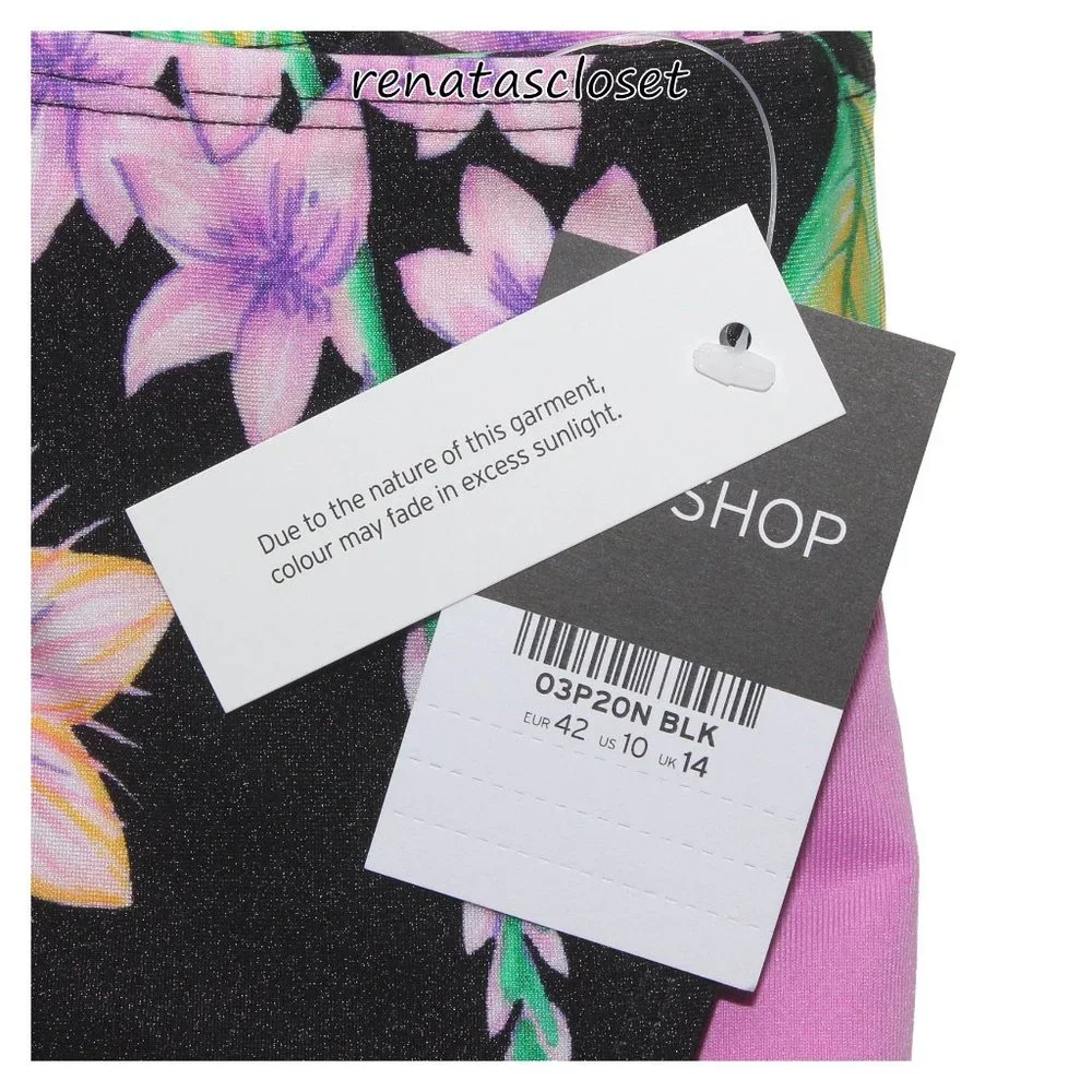 Topshop Women's Floral Frill Tanga Bikini Swim Bottoms NWT - Picture 7 of 10